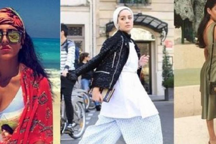 Terjadi perubahan gaya berpakaian generasi baru di dunia Arab. Gambar dari kiri ke kanan, memperlihatkan gaya busana wanita Mesir, Kuwait, dan Lebanon.