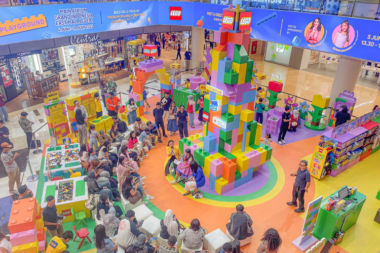 Suasana LEGO Playground ?Main dan Jadi Hebat? di Grand Indonesia yang diadakan dari 5 Juni hingga 19 Juli 2026