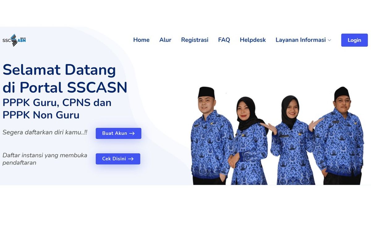 Laman pendaftaran CPNS 2021, www.sscasn.bkn.go.id.