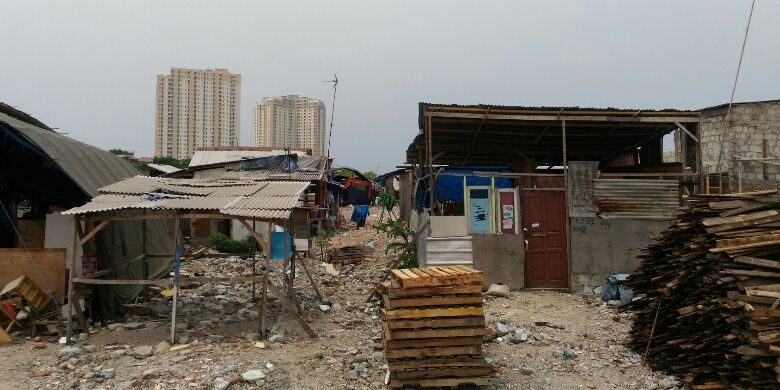 Kondisi terkini Kampung Akuarium di Penjaringan, Jakarta Utara. Foto diambil Rabu (18/10/2017).