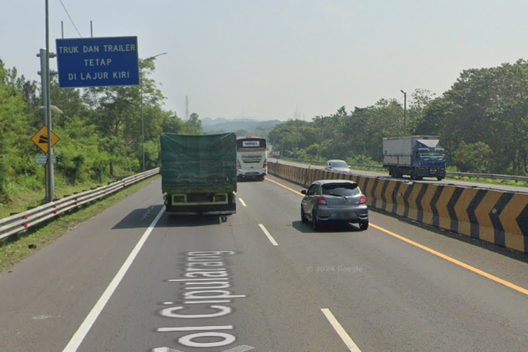 Tangkapan layar turunan Tol Cipularang.