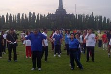 SBY Senam Jantung Sehat Bersama Masyarakat di Bali 