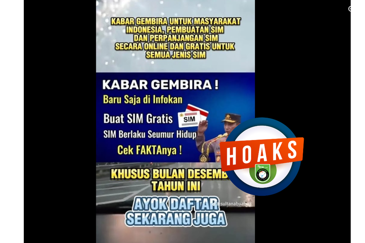 [VIDEO] Hoaks Layanan SIM Digratiskan selama Desember 2024, Berlaku Seumur Hidup