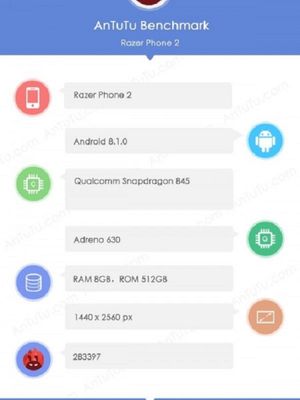 Hasil benchmark Razer Phone 2 muncul di halaman AnTuTu beserta bocoran spesifikasinya. 