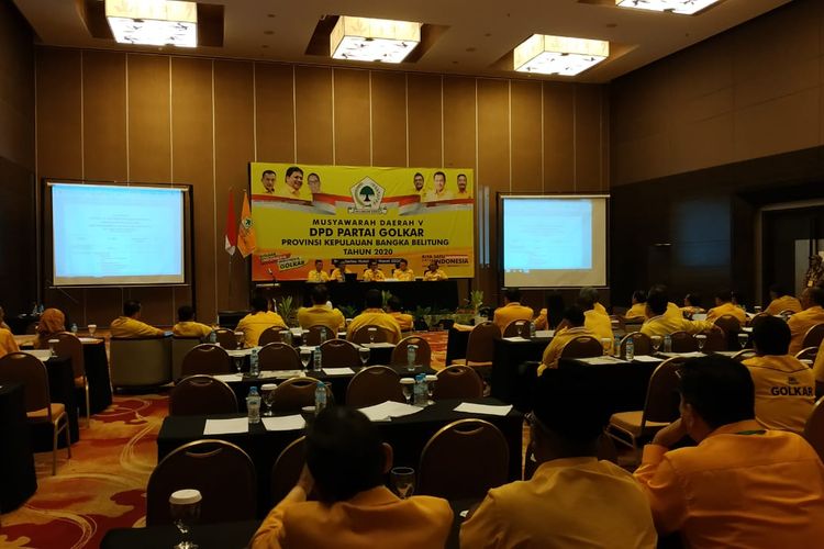 Musda V DPD Golkar Kepulauan Bangka Belitung, Senin (16/3/2020) malam.