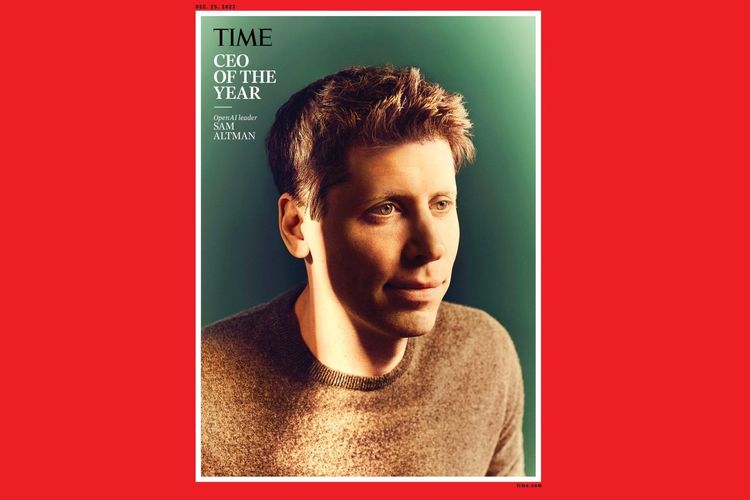 CEO OpenAI, Sam Altman yang jadi cover majalah Time karena mendapatkan gelar CEO of The Year versi Time Magazine.