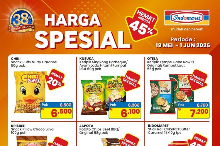 Promo Indomaret Harga Spesial Periode 19 Mei-1 Juni 2026, Diskon Capai 45 Persen