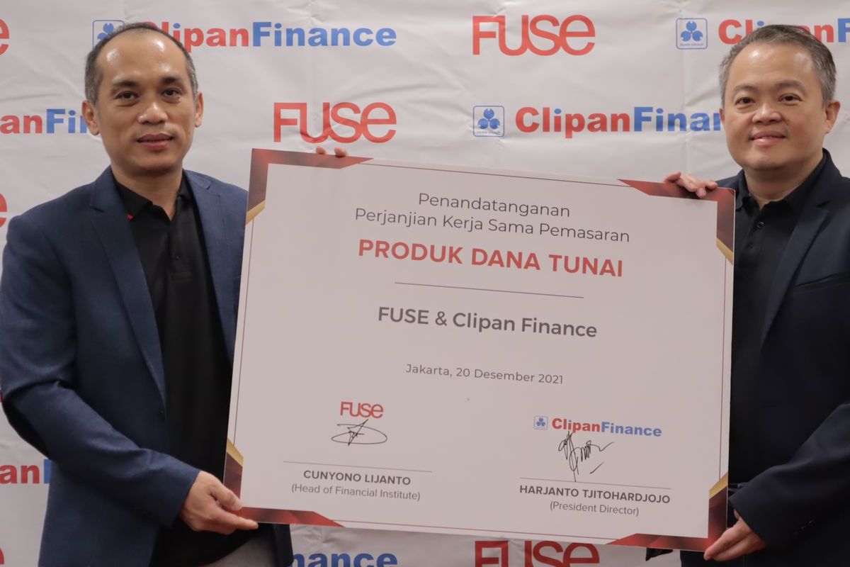 Kolaborasi Clipan Finance dan FUSE dalam memperluas jaringan keagenan program pembiayaan, Senin (20/12/2021).