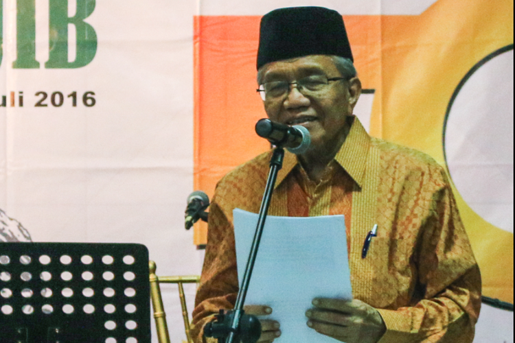 Taufiq Ismail dalam acara 50 Tahun Majalah Horison; 26 Juli 2016