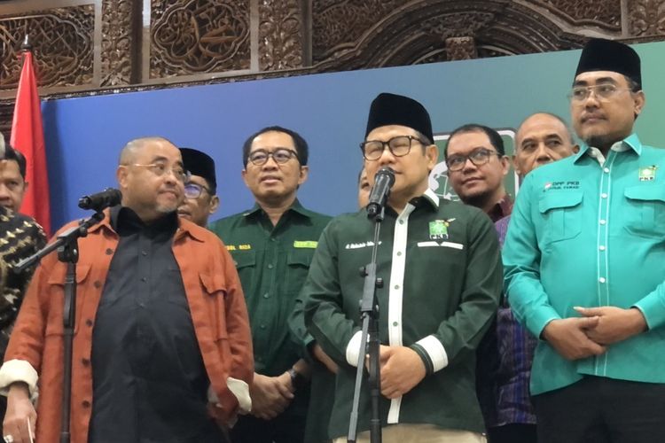 Ketua Umum PKB Muhaimin Iskandar dan Sekjen PKS Aboe Bakar Alhabsyi di Kantor DPP PKB, Senen, Jakarta, Kamis (25/4/2024). 