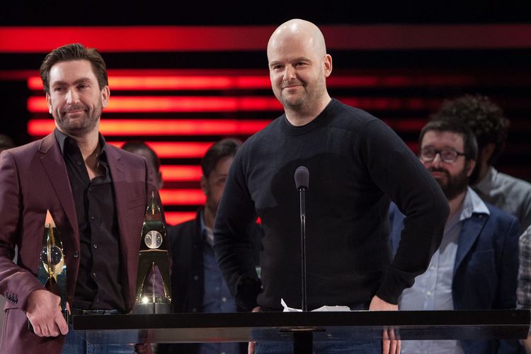 Mantan presiden Rockstar North, Leslie Benzies (kiri) dan Co-Founder Rockstar Games, Dan Houser (kanan) 