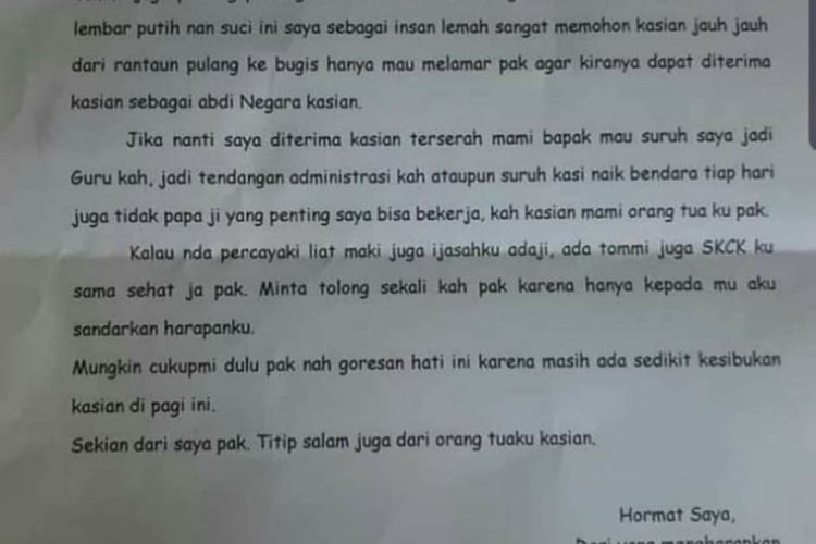 Surat Keresahan Warga Enrekang, Menulis Tentang Susahnya Mendaftar CPNS