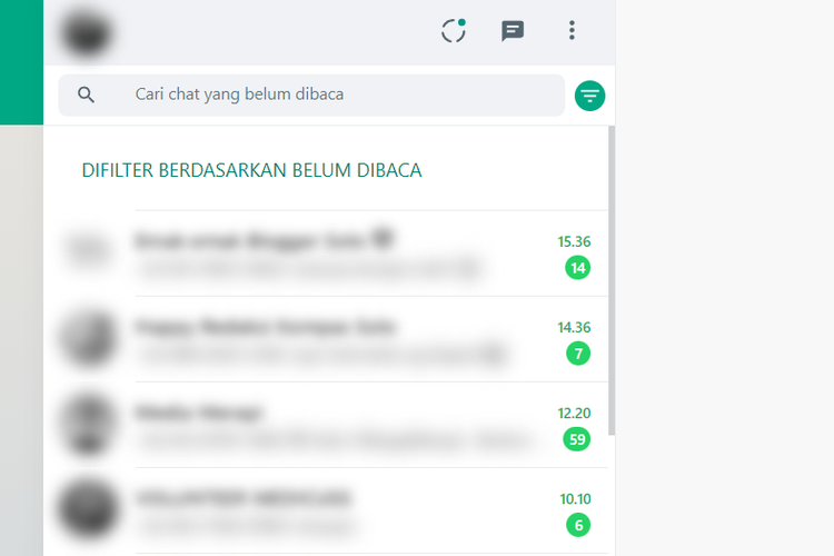 fitu baru filter pesan belum terbaca di WhatsApp