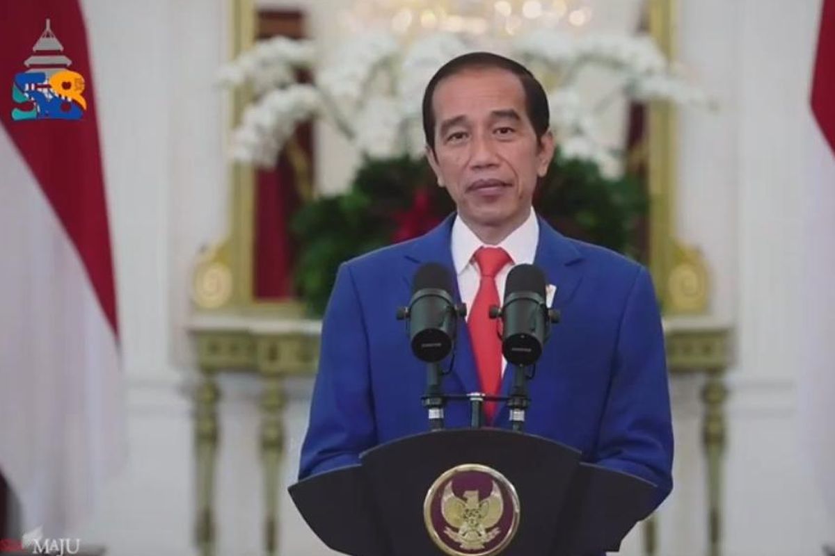 Presiden Jokowi Saat Memberikan Sambutan Virtual di Dies Natalies UB ke-58, Selasa (5/1/2020)