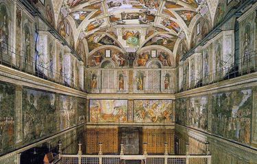 Interior Kapel Sistina di Vatikan.