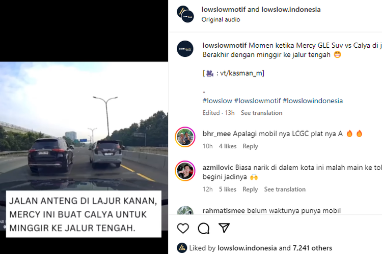 Video mobil Toyota Calya lane hogger dan ditegur Mercedes-Benz GLE .
