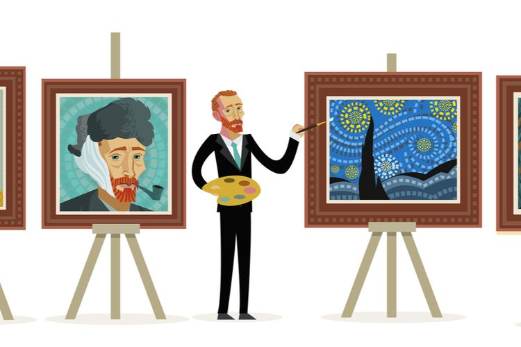 Ilustrasi Van Gogh dan lukisan-lukisannya
