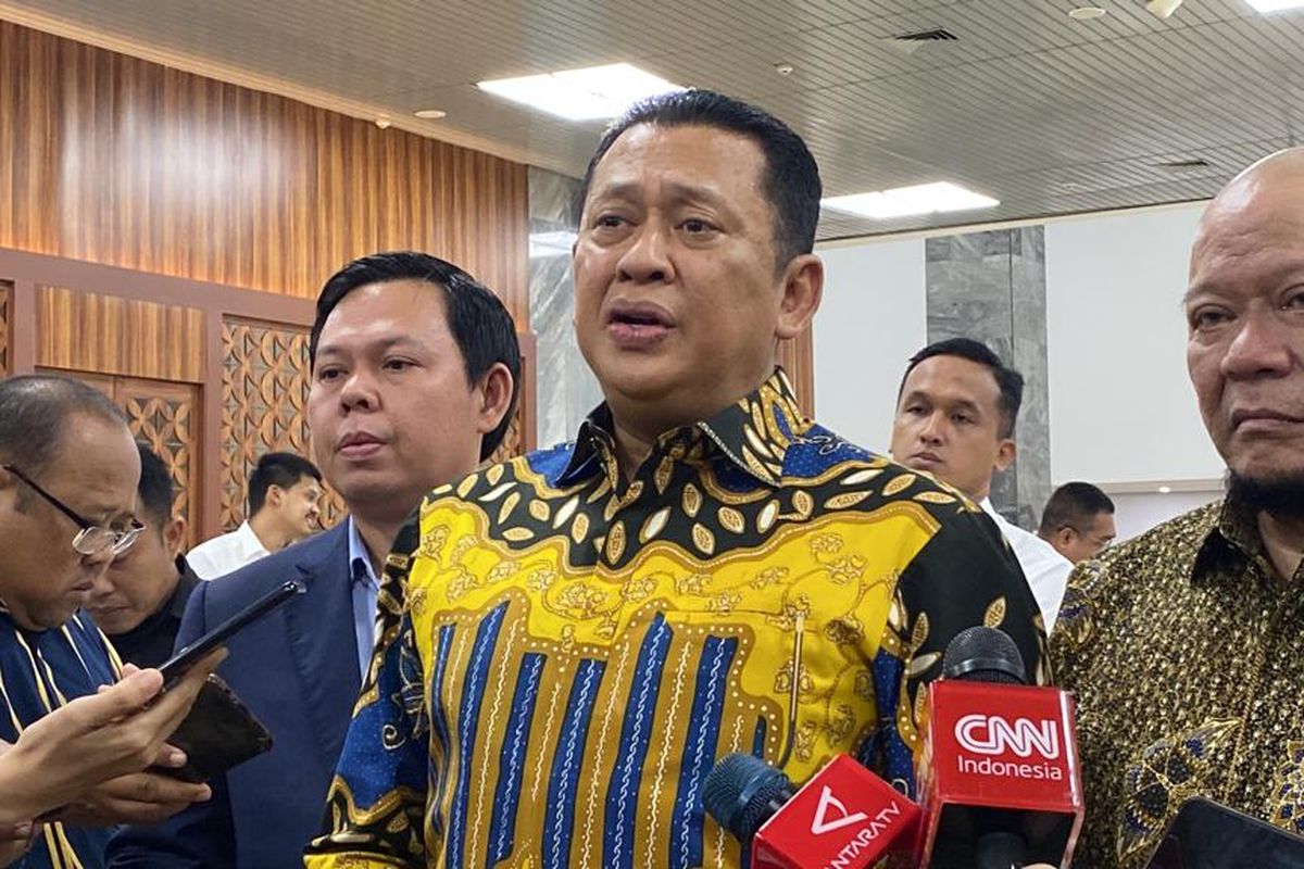 Ketua MPR RI Bambang Soesatyo di Kompleks Parlemen, Senayan, Jakarta, Senin (10/7/2023). 