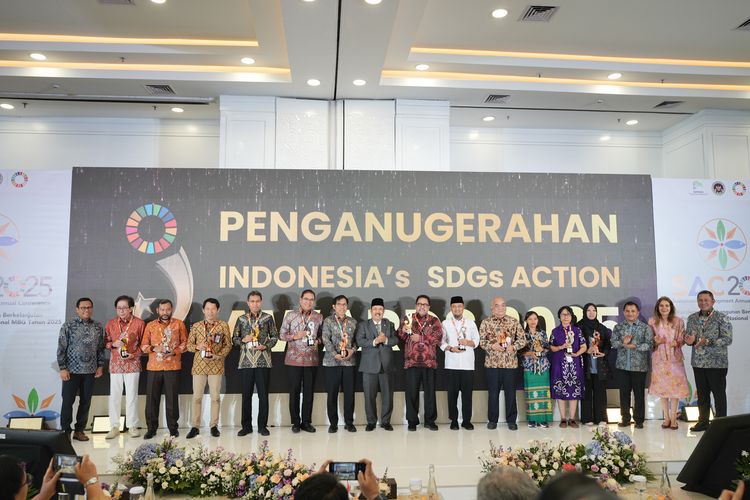 Penganugerahan Indonesia?s SDGs Action Award 2025 di Jakarta, Rabu (19/11/2025).
