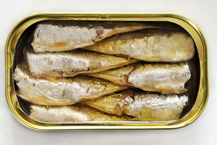 Ilustrasi sarden kaleng. Ikan sarden masuk dalam daftar makanan laut yang dapat menurunkan tekanan darah karena tingginya kandungan omega 3.