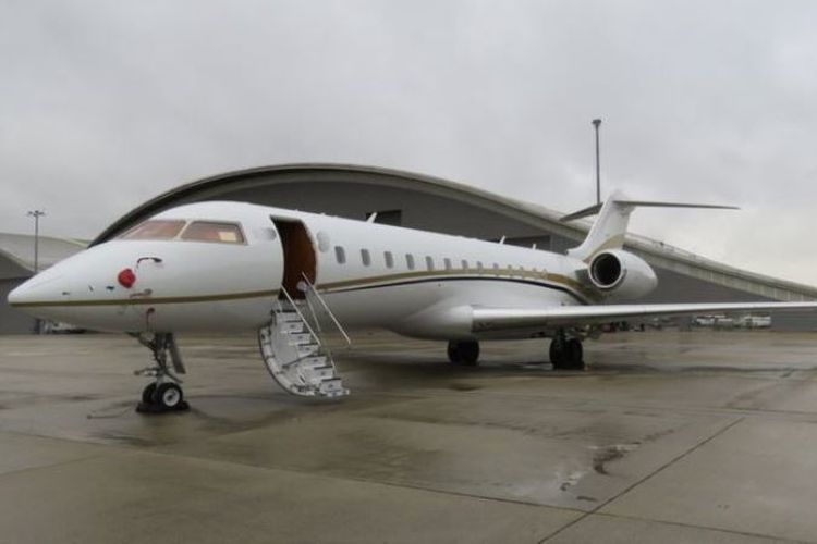 Jet pribadi ini mendarat di Bandara Farnborough, Inggris, pada  Januari 2018. Empat pria membawa setengah ton kokain dalam pesawat tersebut. (Border Force via BBC)