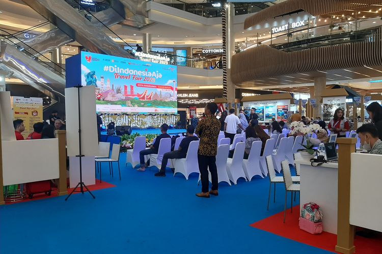 Suasana #DiIndonesiaAja Travel Fair 2023 di Mal Kota Kasablanka, Jakarta Selatan, Jumat (19/5/2023)