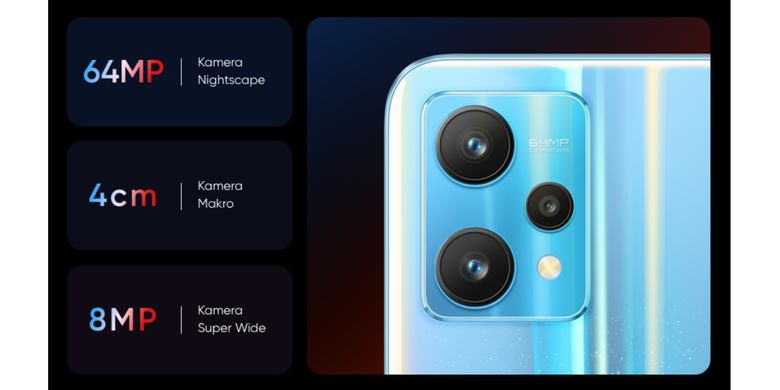 Konfigurasi kamera belakang Realme 9 Pro 5G.