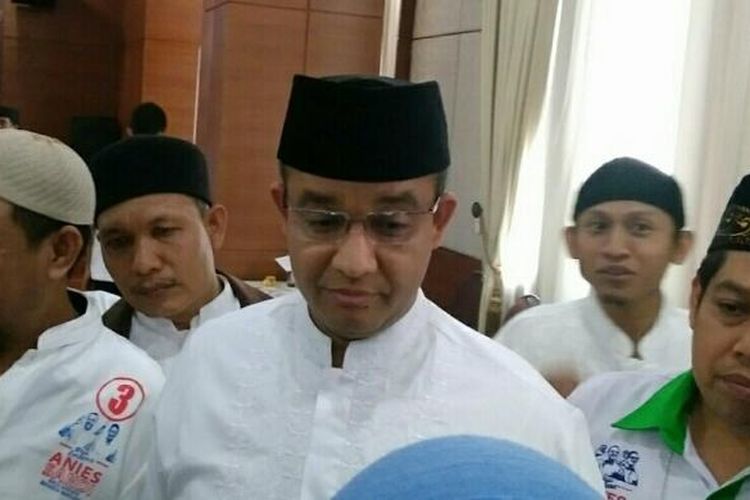 Calon gubernur DKI Jakarta Anies Baswedan di Cikini, Jakarta Pusat, Sabtu (4/2/2017).