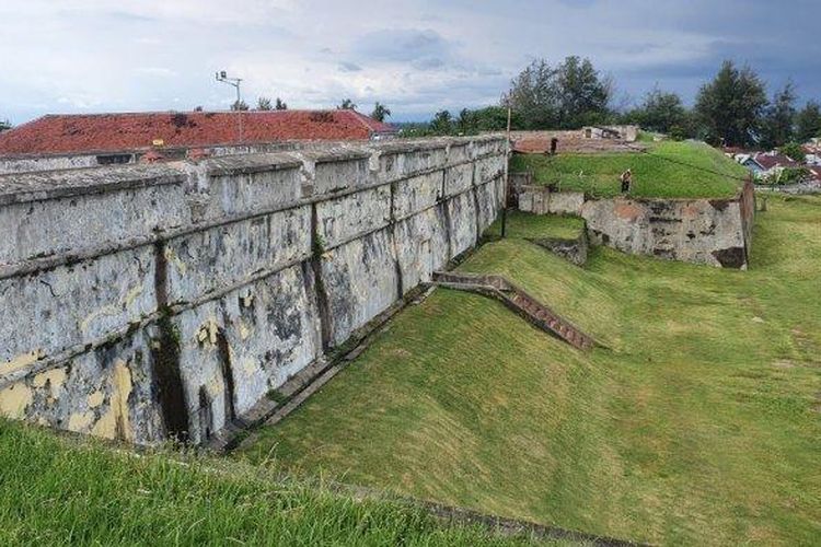 Suasana Benteng Marlborough di Kota Bengkulu, Provinsi Bengkulu.