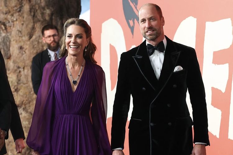Kate Middleton Tampil Serba Ungu, Pakai Perhiasan Kerajaan 103 Tahun