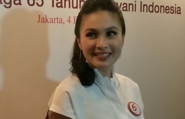 Sandra Dewi usai menghadiri sebuah acara di kawasan Senayan Jakarta Pusat, Selasa (4/2/2020)