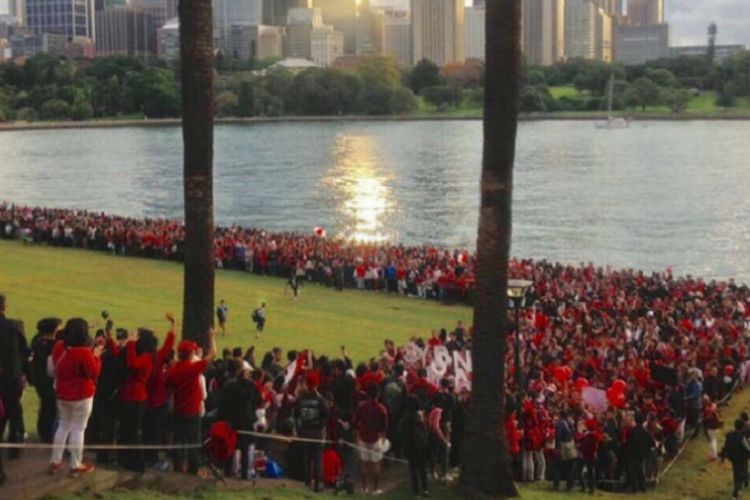 Sekitar 2.000 orang WNI diaspora di Sydney, Australia, hadir di Botanical Gardens Sydney, Minggu (14/5/2017).