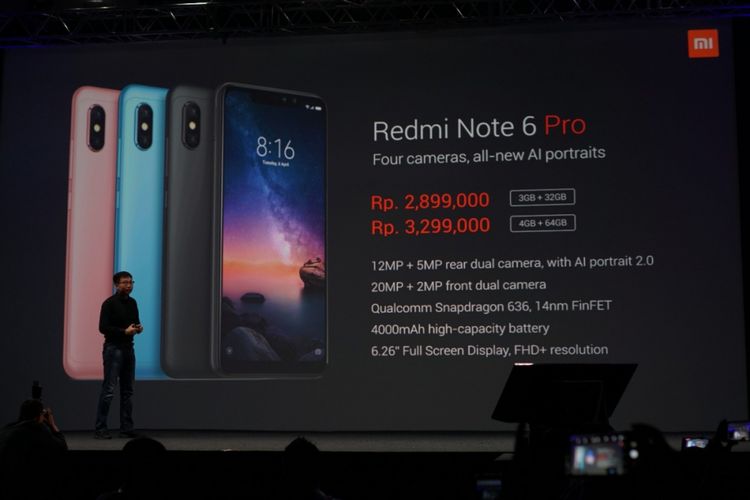Steven Shi, Country Manager Xiaomi Indonesia di peluncuran Redmi Note 6 Pro di Jakarta, Selasa (6/11/2018).