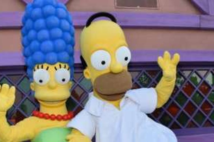 Homer Simpson dan istrinya, Marge.