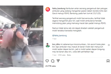 Viral, Video Ambulans Bawa Pasien Kritis Ribut-ribut dengan Pengemudi Mobil di Bandung, Bagaimana Kejadiannya?