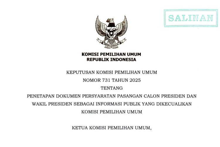 16 Dokumen Capres-Cawapres yang Sempat Akan Dirahasiakan KPU, Akhirnya Batal
