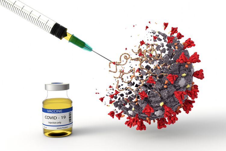An illustration of Covid-19 vaccine. 