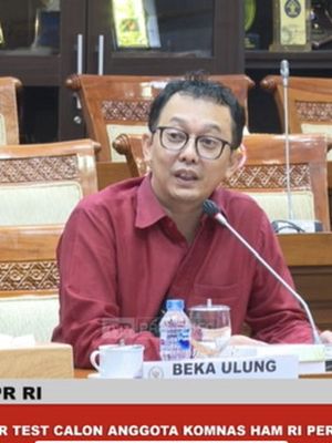 Komisioner Komnas HAM Beka Ulung Hapsara mengikuti fit and proper test calon Anggota Komnas HAM 2022-2027 di Komisi III DPR, Gedung DPR RI, Senayan, Jakarta, Jumat (30/9/2022)