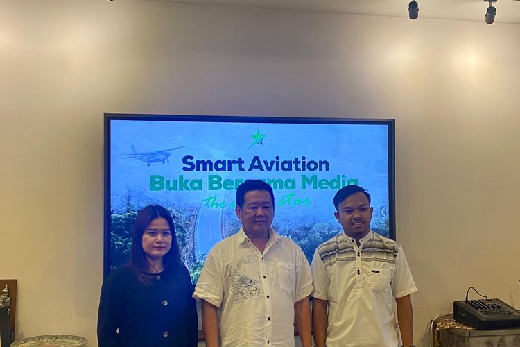 Tim Smart Aviation dalam jumpa media di Jakarta, JUmat (22/3/2024). 