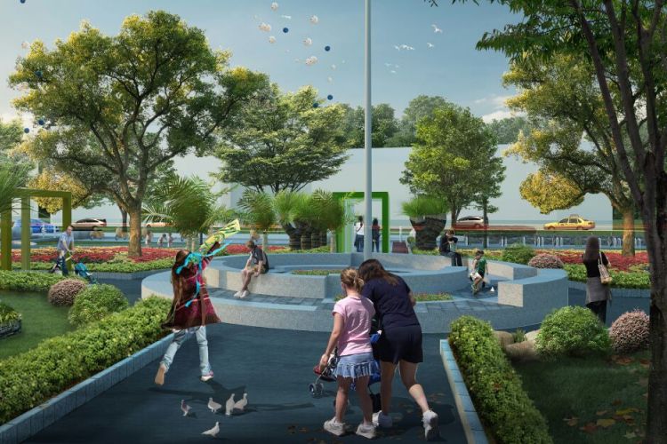 Gambar desain rencana pembangunan taman di Kota Pontianak