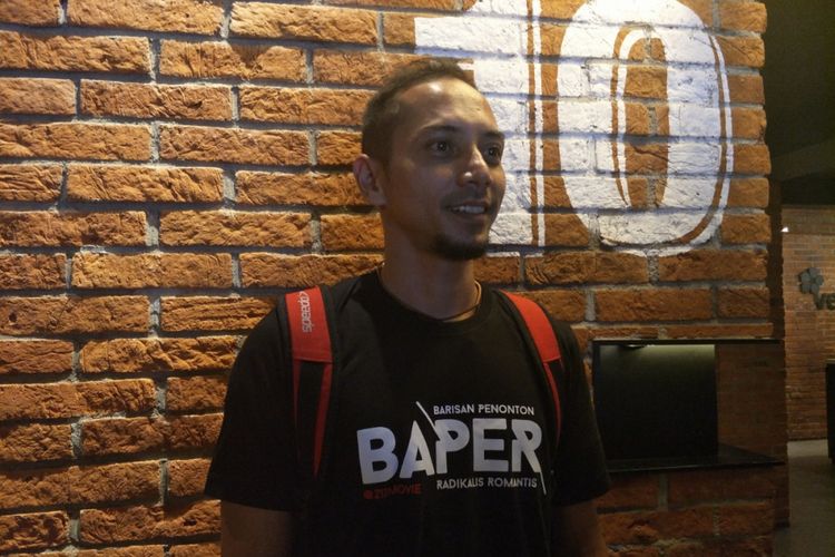 Fauzi Baadilla diabadikan setelah nonton bareng film 212 The Power of Love di CGV Cinemas Grand Indonesia, Jakarta Pusat, Selasa (15/5/2018) malam.