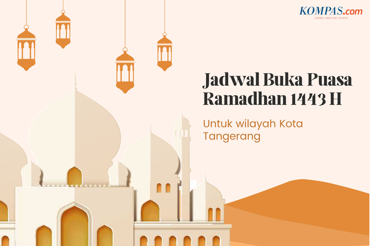 Jadwal buka puasa Ramadhan 1443 H/2022 untuk wilayah Kota Tangerang.