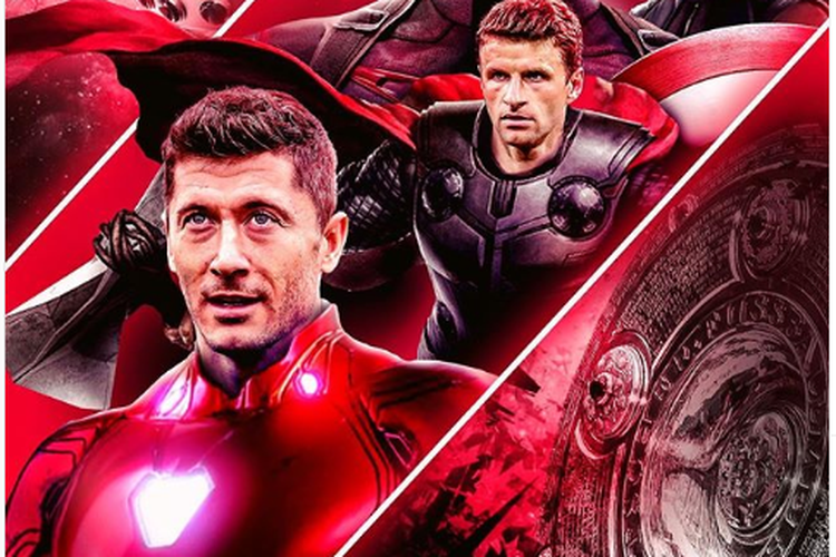 Bayern Muenchen mengunggah foto pemain dengan mengenakan desain baju Avengers di Instagram.