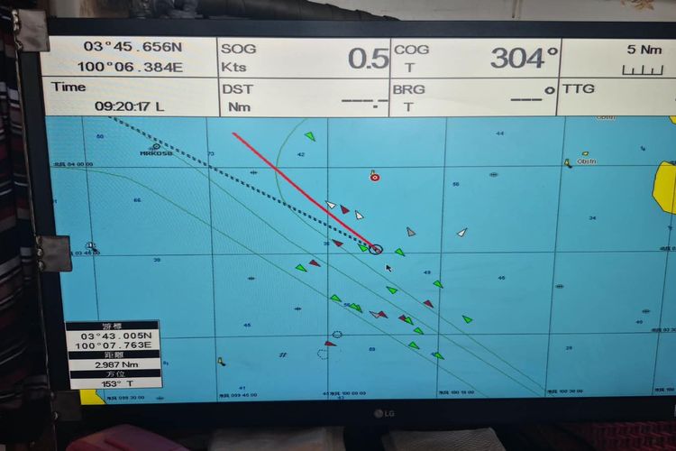 Mesin Rusak, Kapal Nelayan Deli Serdang Tenggelam Ditabrak Kapal Berbendera Asing di Selat Malaka 