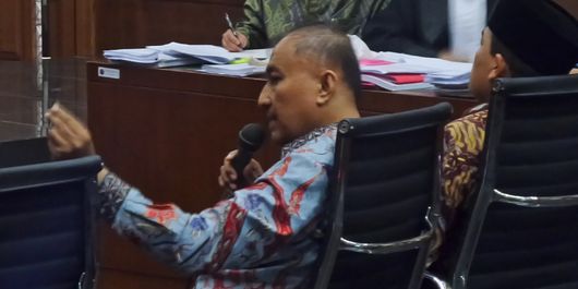 Anggota DPR RI, Markus Nari saat bersaksi di Pengadilan Tipikor Jakarta, Kamis (6/4/2017).