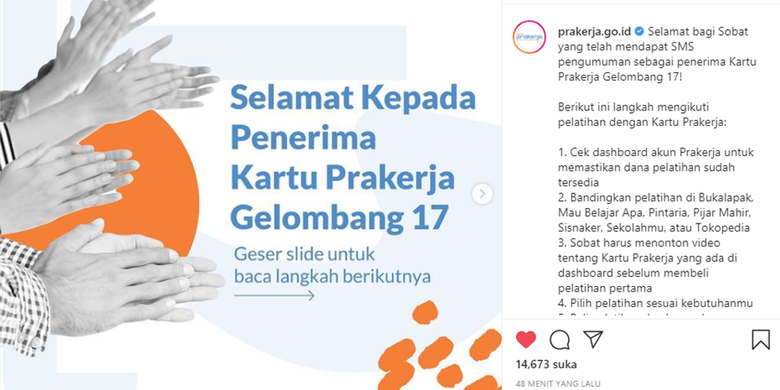 Hasil Seleksi Kartu Prakerja Gelombang 17 Diumumkan Kapan Gelombang Selanjutnya Dibuka Halaman All Kompas Com