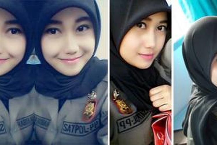 Foto seorang gadis mengenakan seragam Satpol PP jadi pembicaraan ramai di dunia maya.  Foto ini diambil dari forum komunitas kaskus.