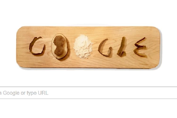 Google doodle bergambar potongan kentang.
