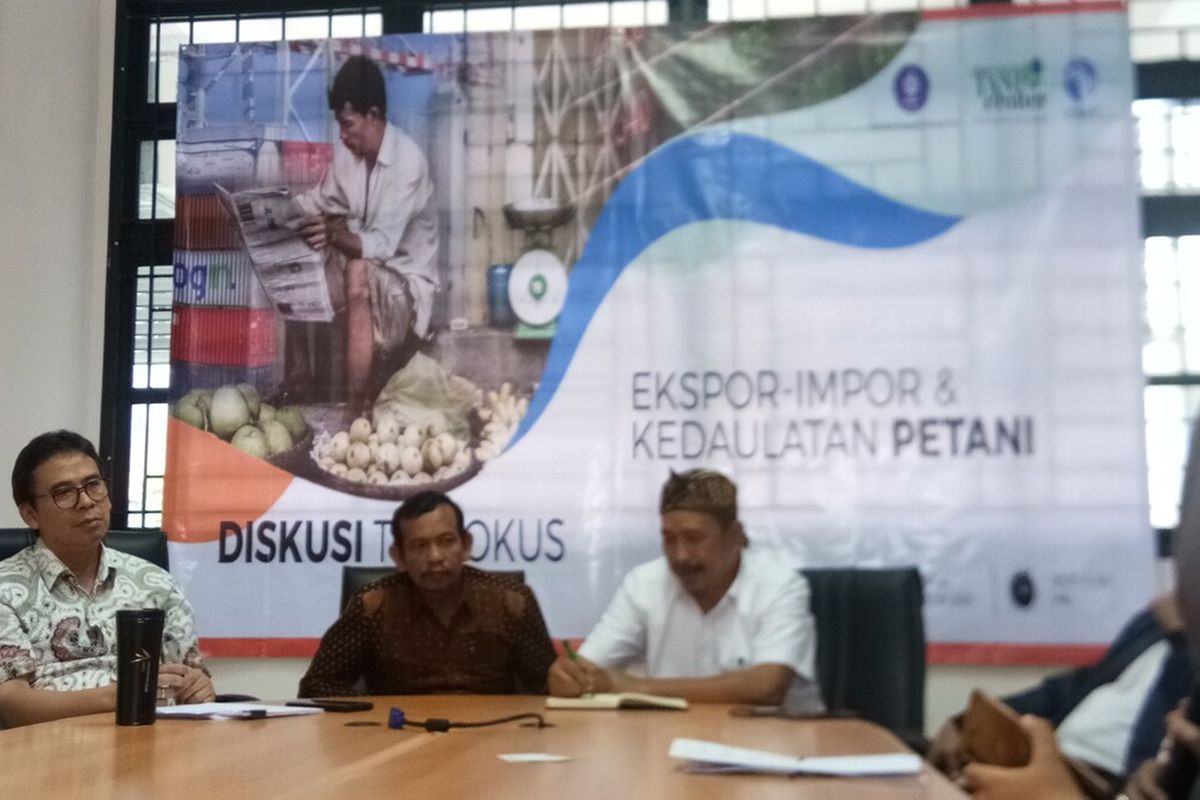 Sejumlah pakar di bidang pertanian saat berbicara dalam diskusi bertajuk Ekspor Impor dan Kedaulatan Petani, di Gedung Fakultas Ekonomi Manajemen (FEM) IPB Dramaga, Senin (17/2/2020).