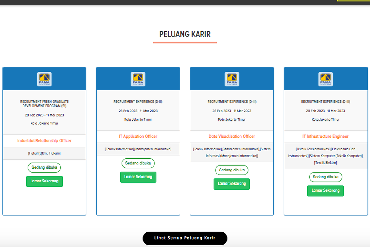 Lowongan kerja PT Pamapersada Nusantara (PT PAMA) terbaru yang dibuka hingga 11 Maret 2023.
